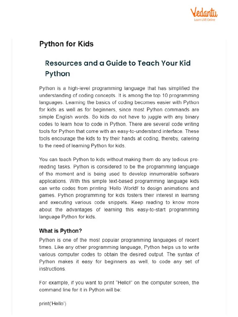 Python For Kids | PDF