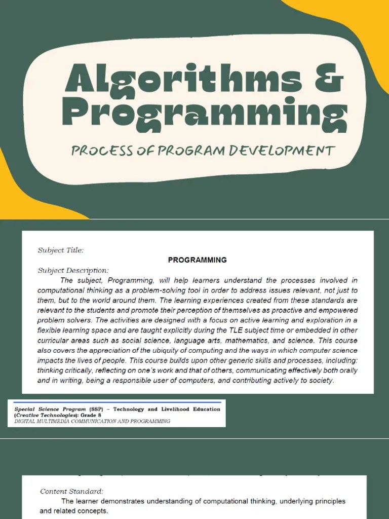 Algorithms And PROGRAMMING | PDF | Programming | Computer Program