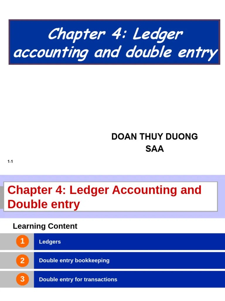 Ch04. Ledger Accounting And Double Entry | PDF | Debits And Credits | Accounting