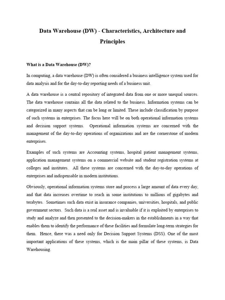 Data Warehouse | PDF | Data Warehouse | Databases
