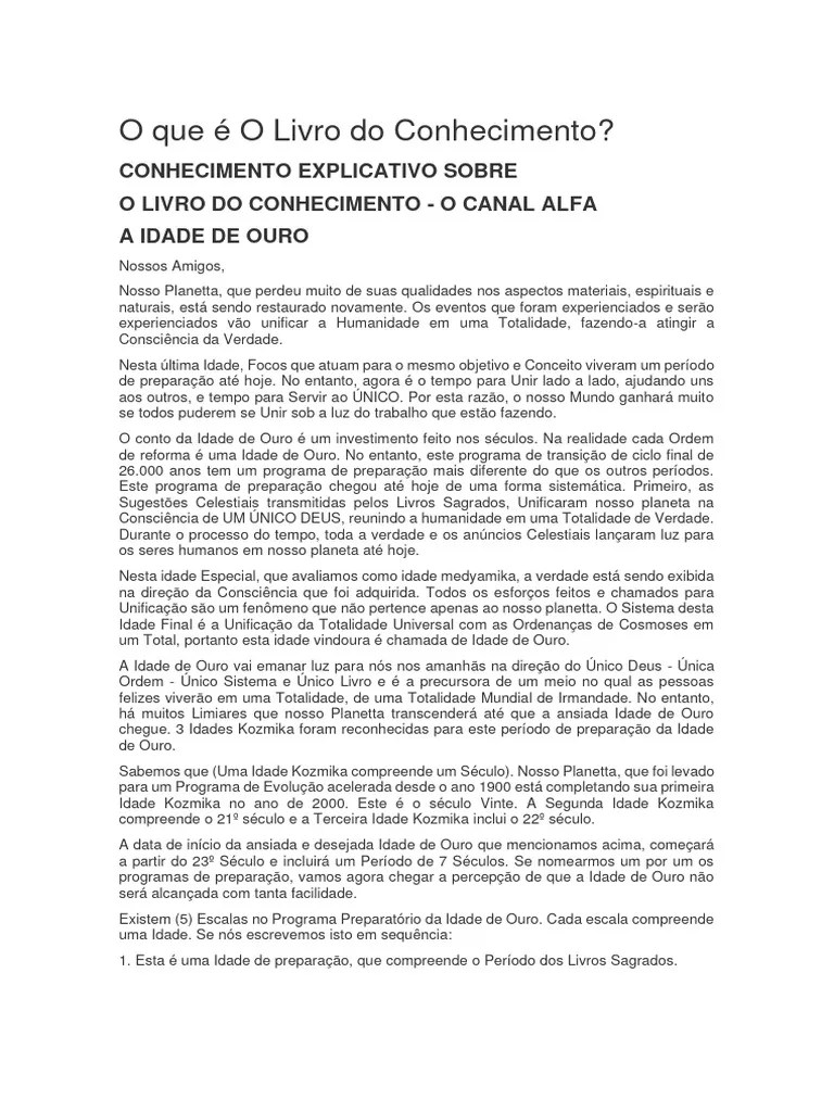 O Que É O Livro Do Conhecimento | PDF | Conhecimento | Tempo