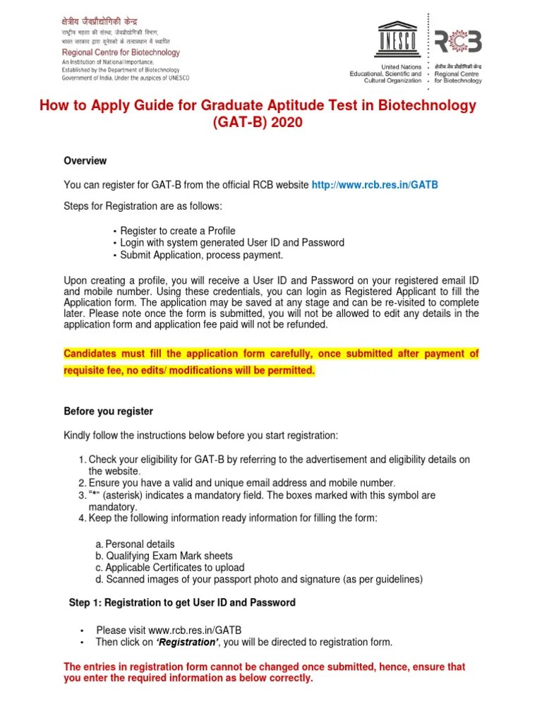 How To Apply Guide GAT B | PDF | Password | Email Address