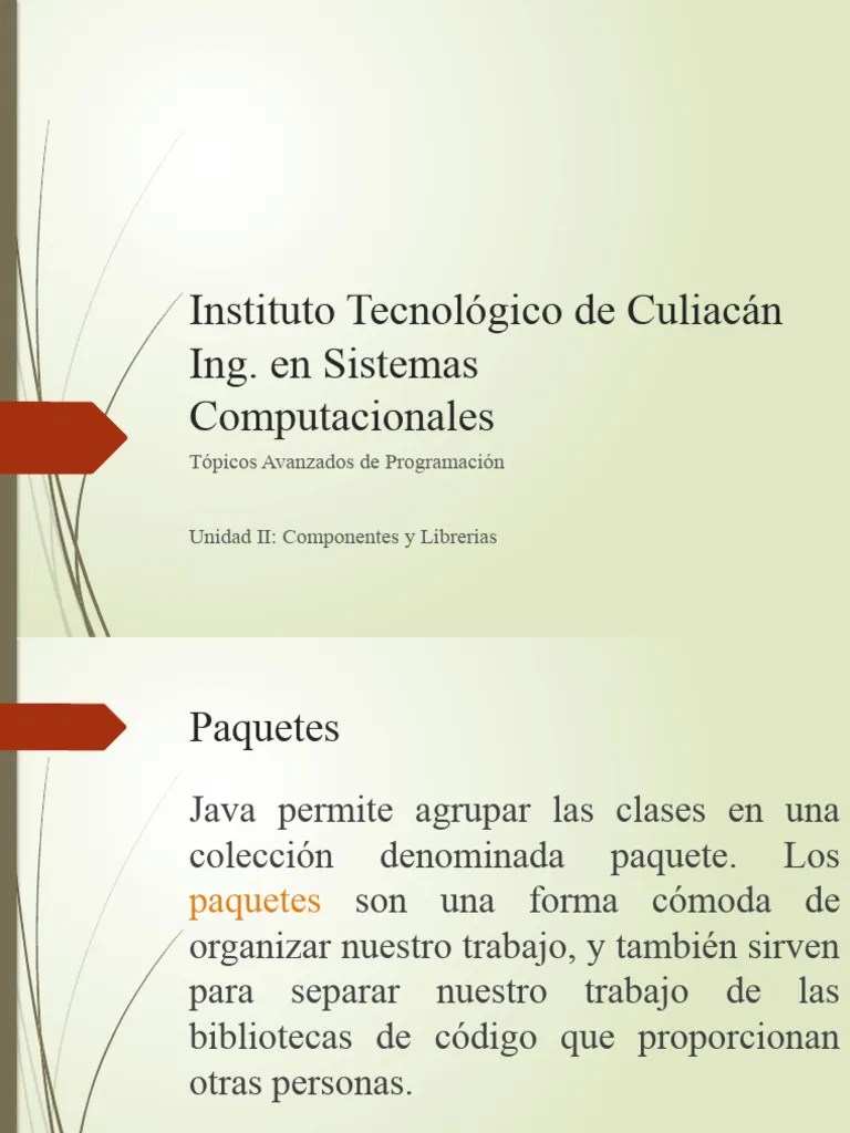 Unidad II - Paquetes | PDF | Java (lenguaje De Programación) | Archivo ...