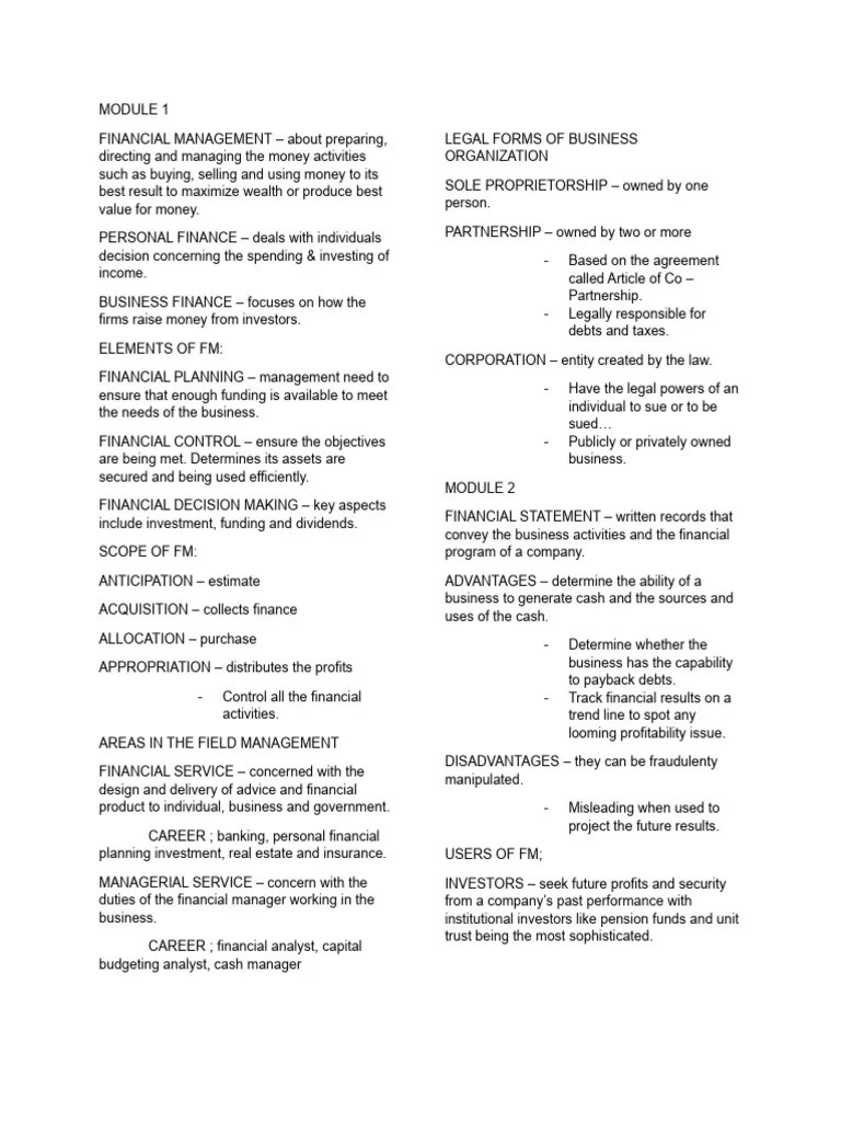 Financial Management - Module 1 - 3 | Download Free PDF | Stocks | Equity (Finance)