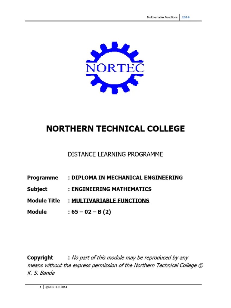 D6-4 Eng Math Module 2 Multivariable Functions | Download Free PDF ...