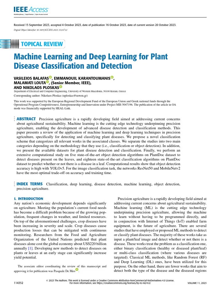 Machine Learning And Deep Learning For Plant Disease Classification And ...