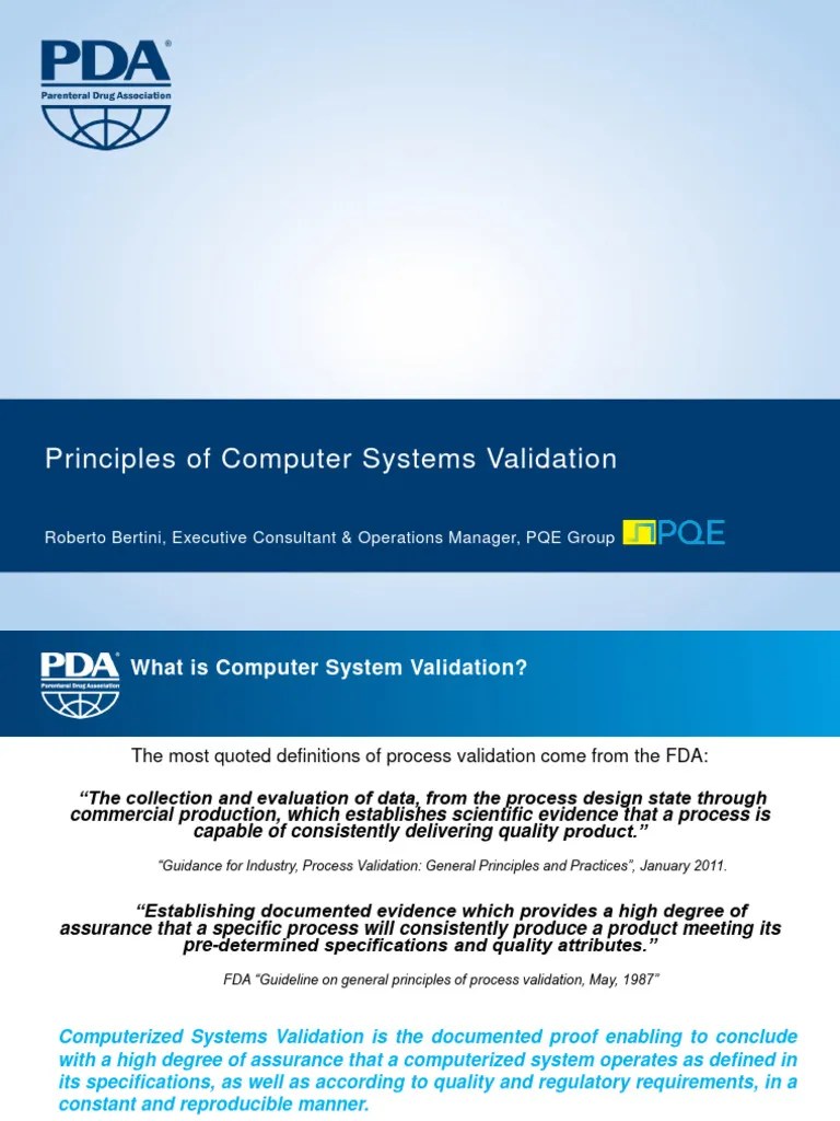 09 Principles Of Computer Systems Validation | PDF