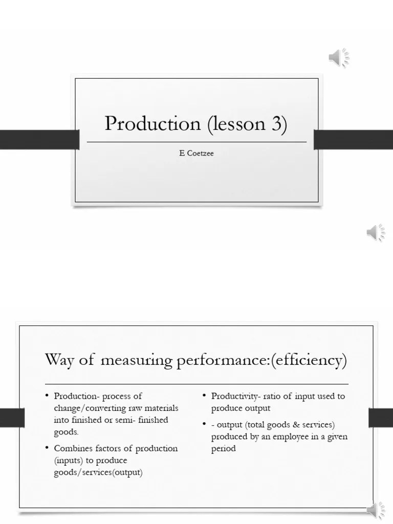 Economics Production Lesson 3 PDF | PDF