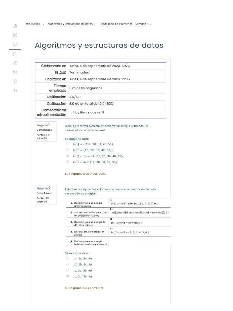 Algoritmos Y Estructuras De Datos - Semana 1 | PDF