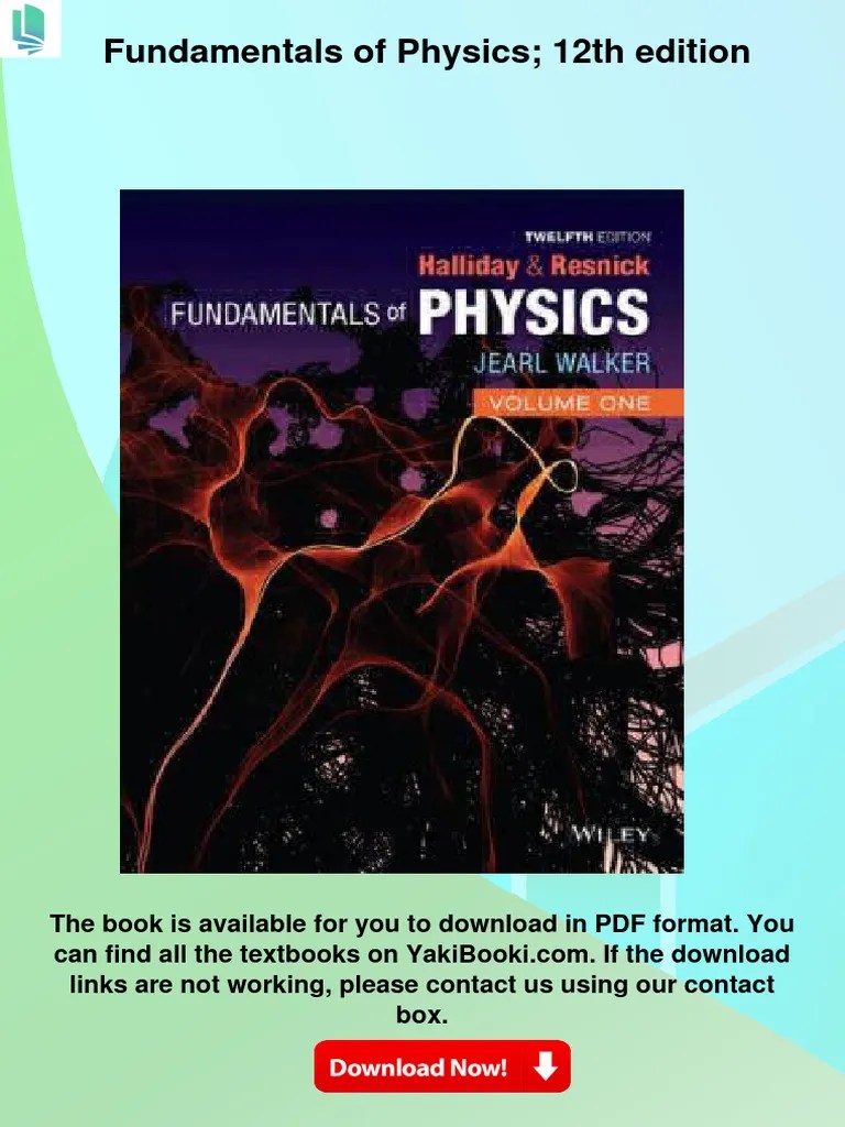 Fundamentals Of Physics 12th Edition | PDF