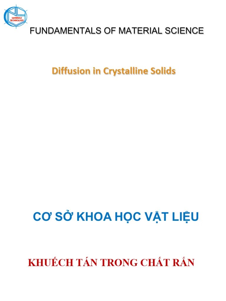 Lecture 6 - Diffusion In Crystalline Solids | PDF | Diffusion | Applied And Interdisciplinary ...