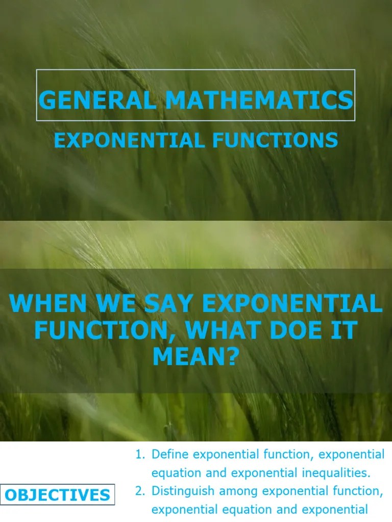 General Mathematics 5 (Exponential Functions) | PDF | Radioactive Decay ...