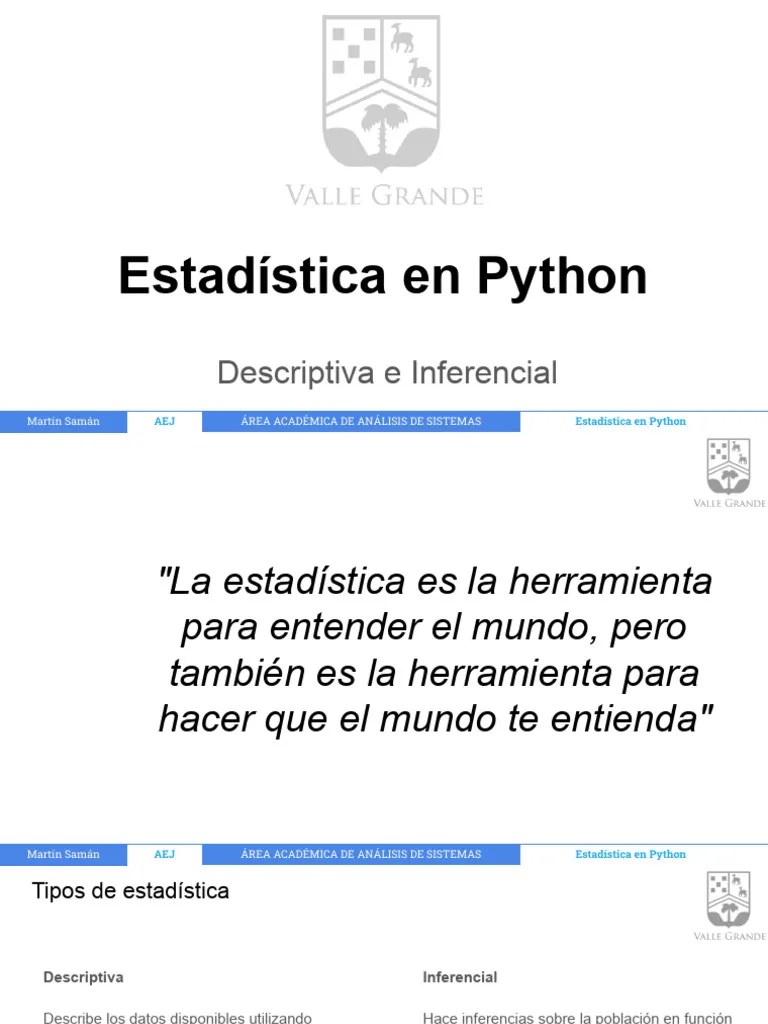 Estadistica En Python | PDF | Estadísticas | Muestreo (Estadísticas)