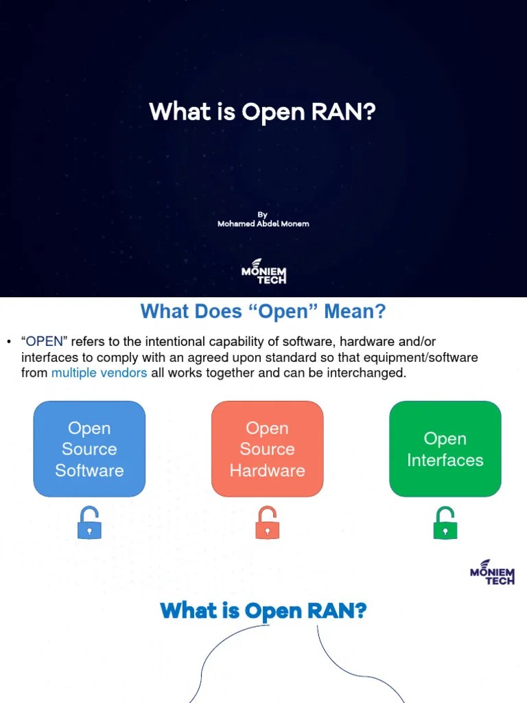 Open RAN Overview By Moniem Tech | PDF | Central Processing Unit | Cloud Computing