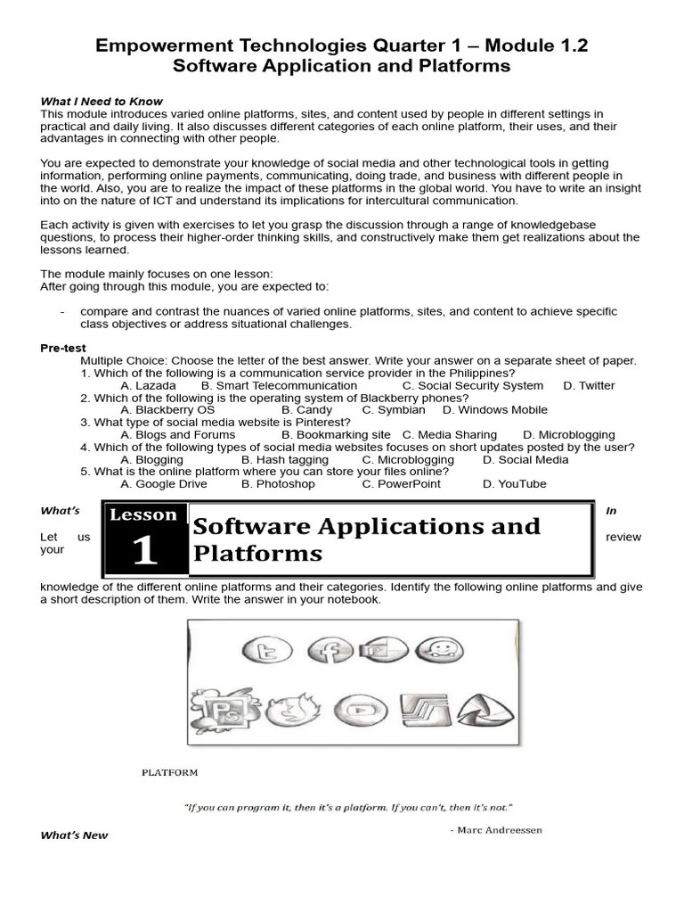 Empowerment Technologies Q1 Module2 | PDF | Popular Culture & Media ...