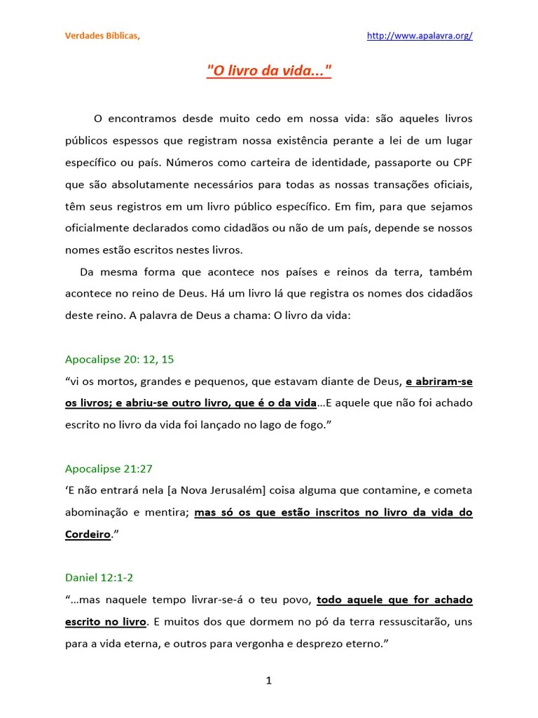 O Livro Da Vida | PDF | Jesus | Deus