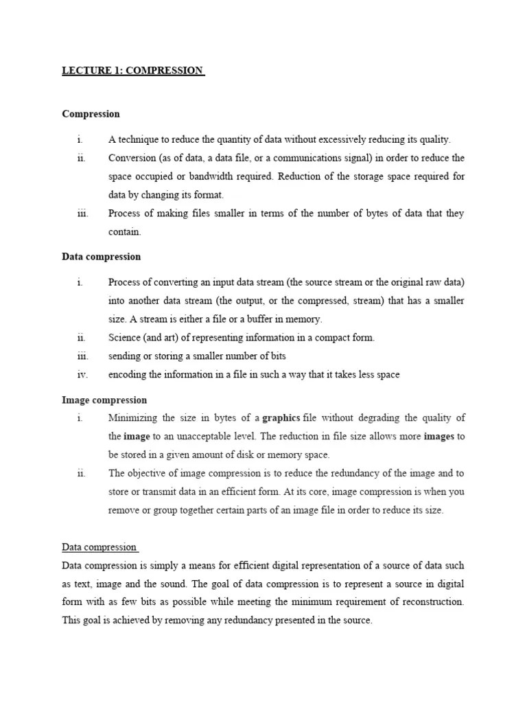 Lecture 1 | PDF | Data Compression | Computer Data Storage