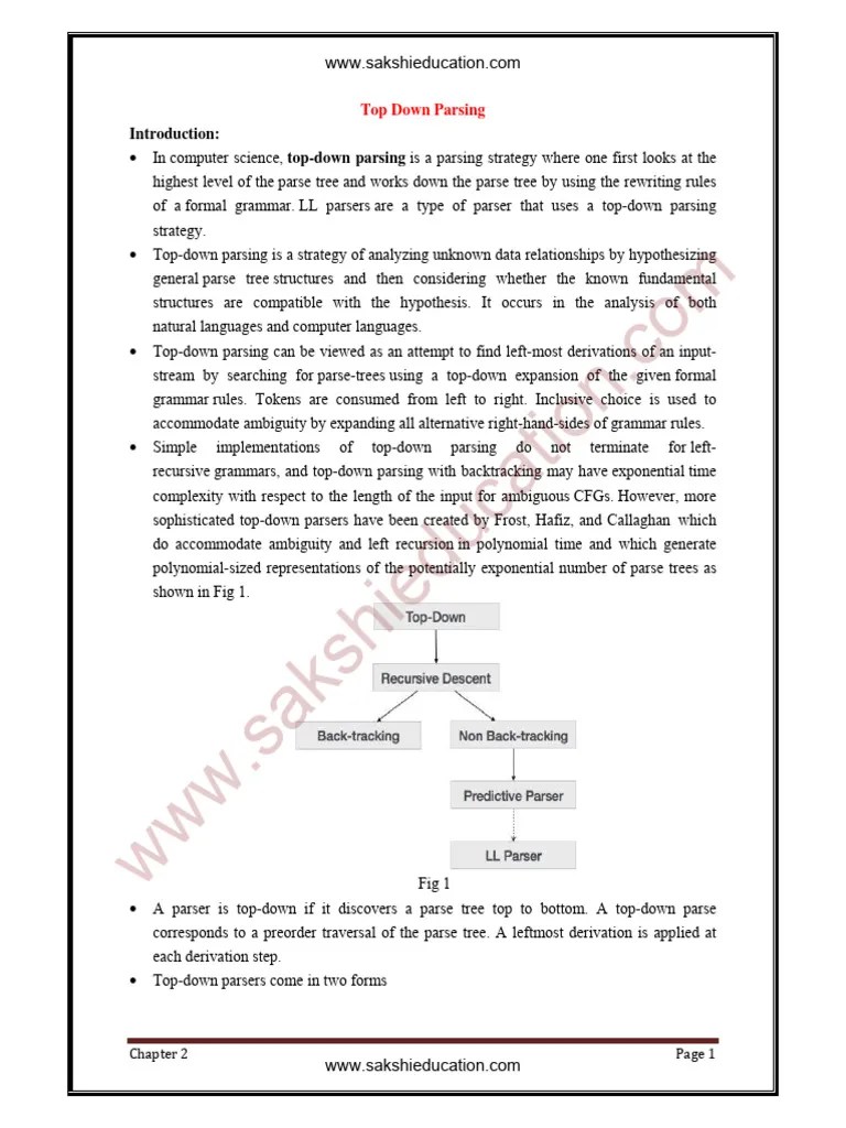 Unit2 TopDownParsing | PDF | Parsing | Software Engineering
