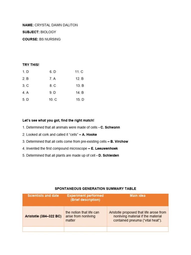 Cell Theory | PDF | Science | Biology