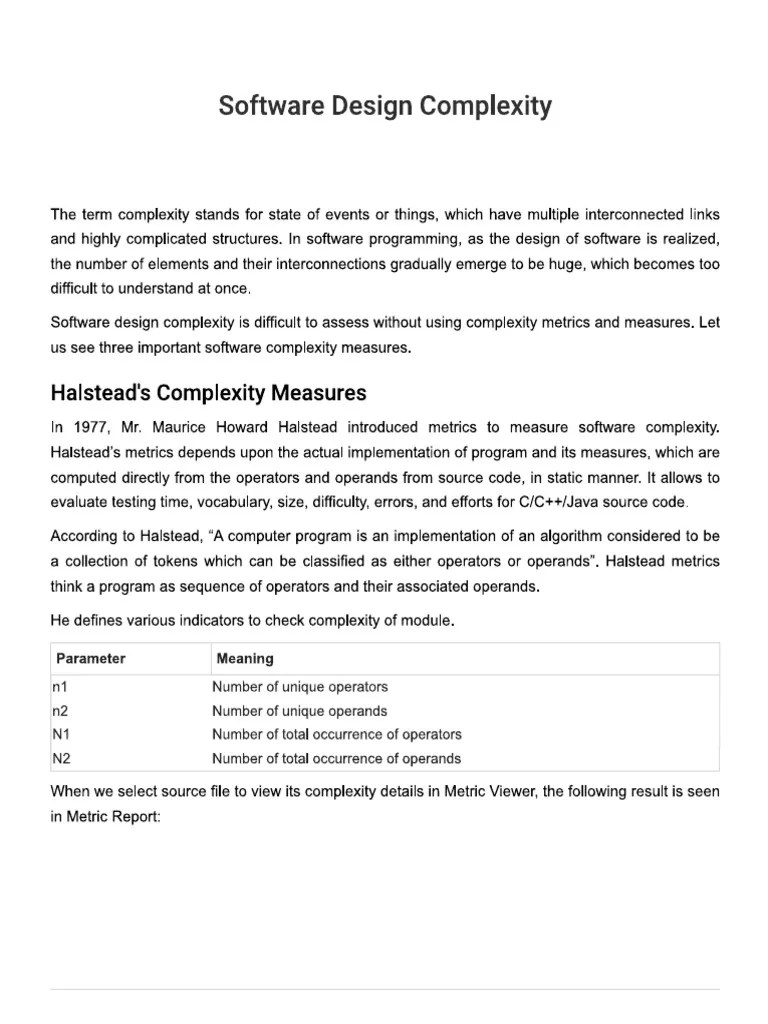 Software Design Complexity | PDF