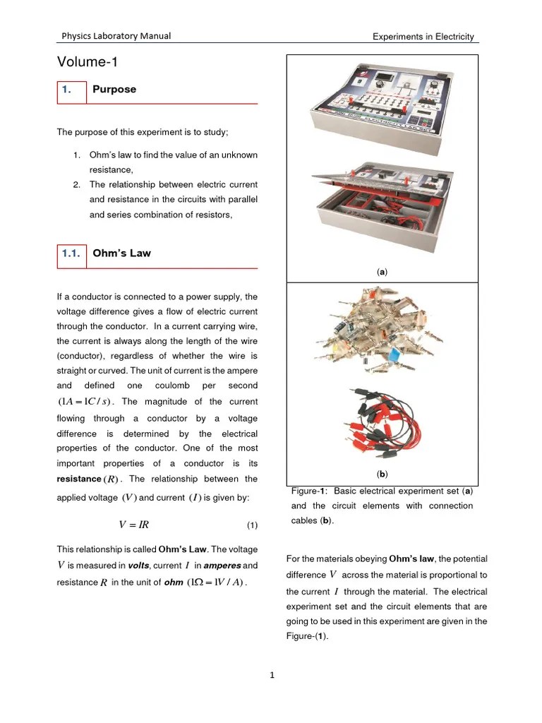 Ohm's Law, Series And Parallel Combination Of Resistors | PDF | Series And Parallel Circuits ...