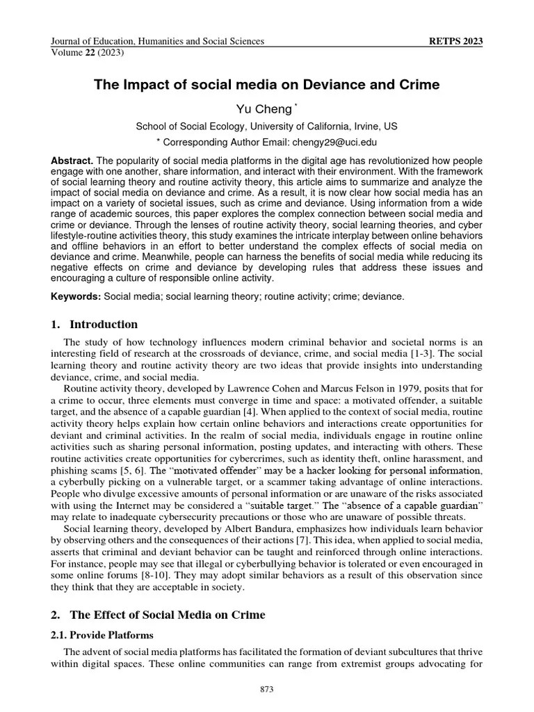 The Impact Of Social Media On Deviance And Crime | PDF | Popular Culture & Media Studies ...