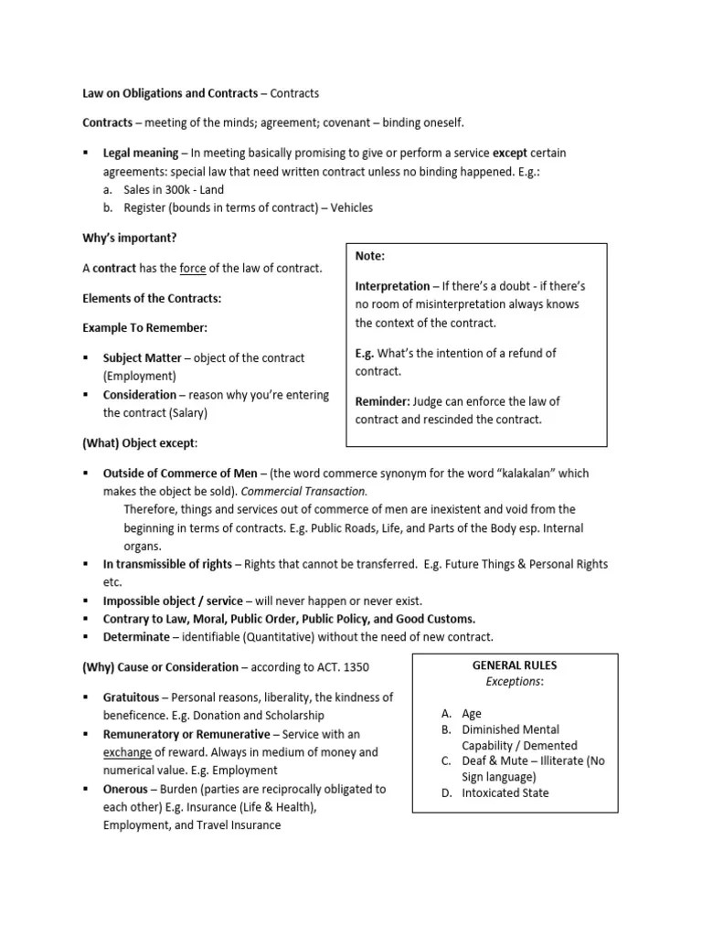 Contracts Reviewer 2 | PDF | Ethical Principles | Legal Ethics