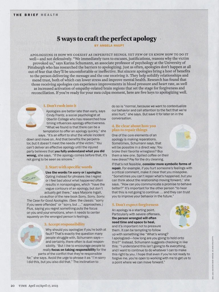 5 Ways To Craft The Perfect Apology | PDF