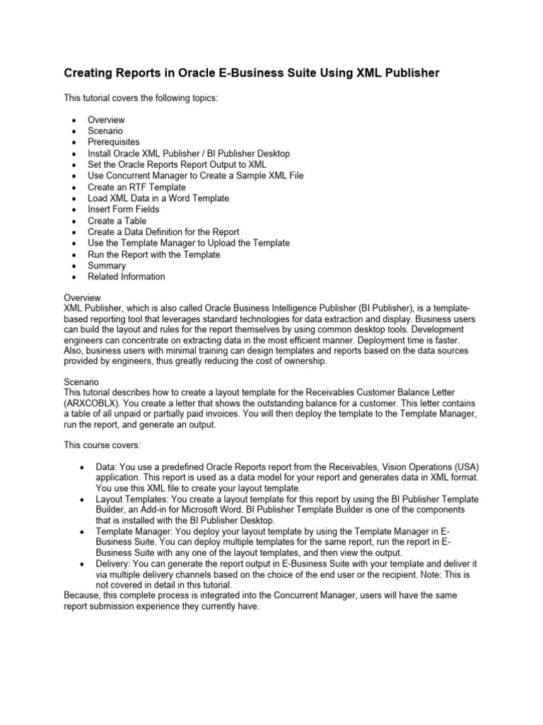 Creating Reports In Oracle EBS | PDF | Operating System Families ...