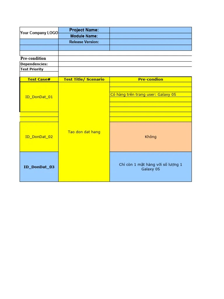 Test Case Template 01 01 | PDF