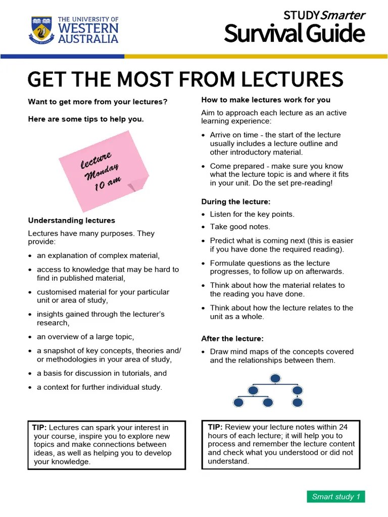 SS1 Get The Most From Lectures | PDF | Lecture | Thought