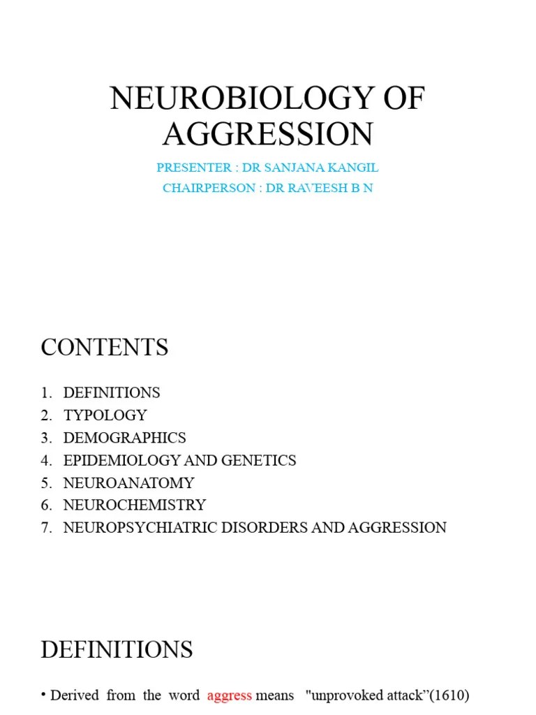 Neurobiology Of Aggression Overview | PDF | Aggression | Amygdala