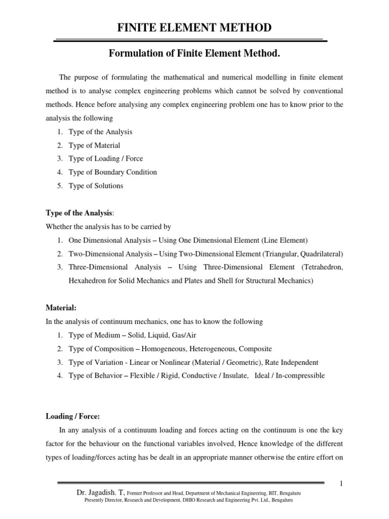 6-FEM-Steps In Finite Elements Formulation | PDF | Fluid Dynamics ...