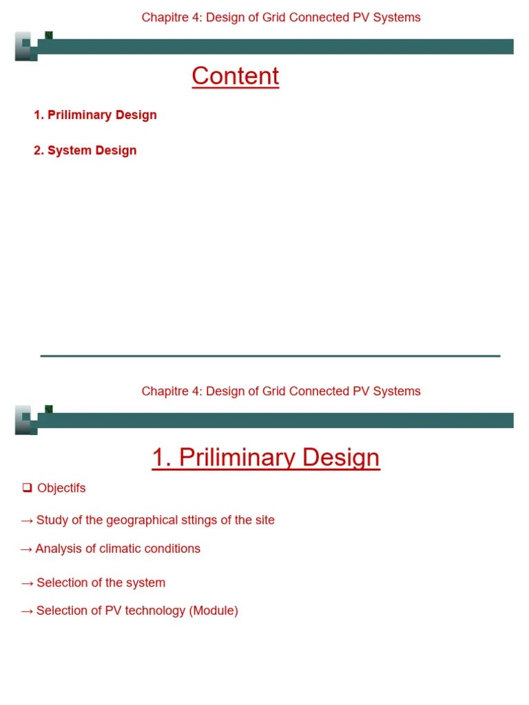Chapitre-4-Design Of Grid Connected PV Systems | PDF | Photovoltaic System | Photovoltaics