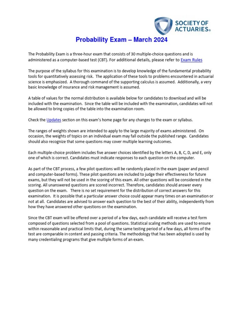 P Syllabus | PDF | Probability Distribution | Variance