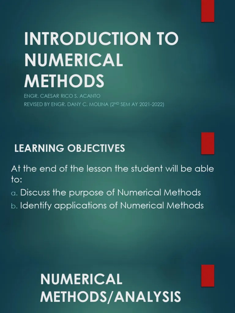 01 - Introduction To Numerical Methods | PDF | Numerical Analysis ...