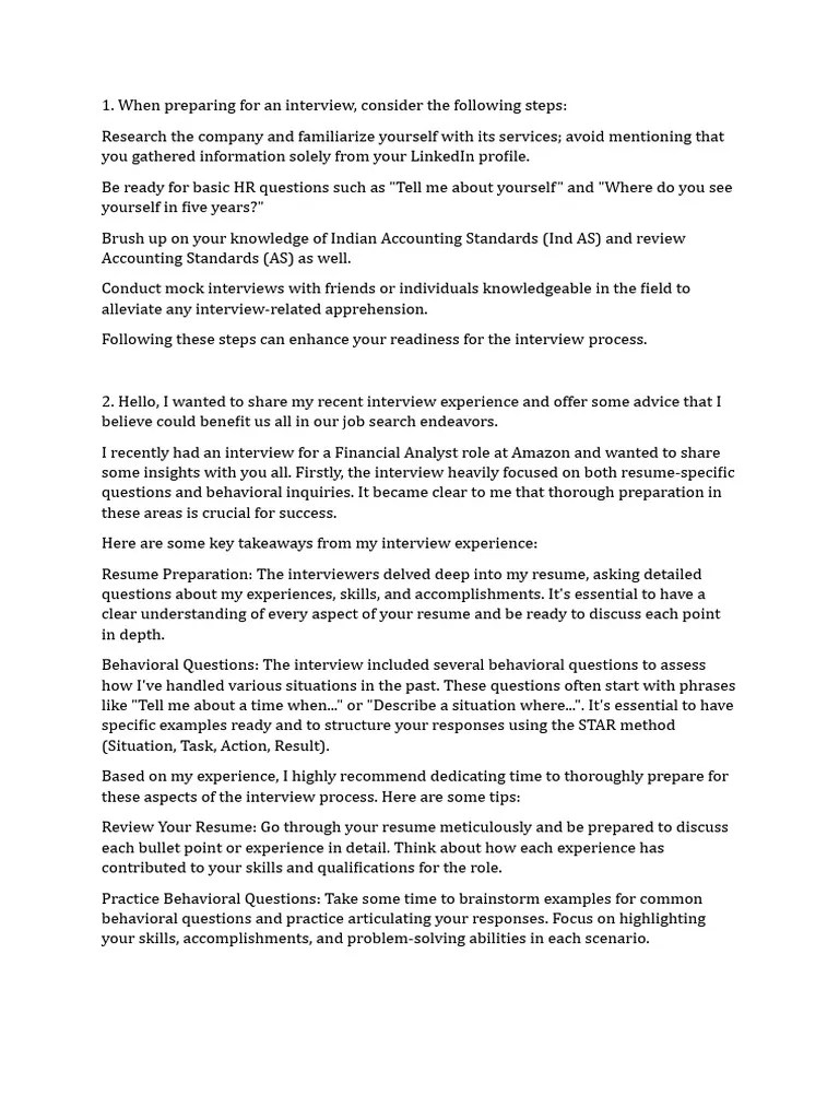 When Preparing For An Interview | PDF | Audit | Internal Control