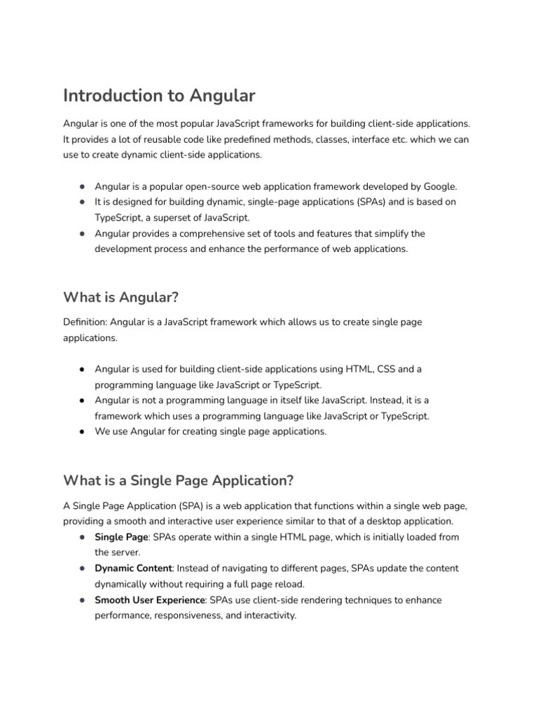 Introduction To Angular | PDF