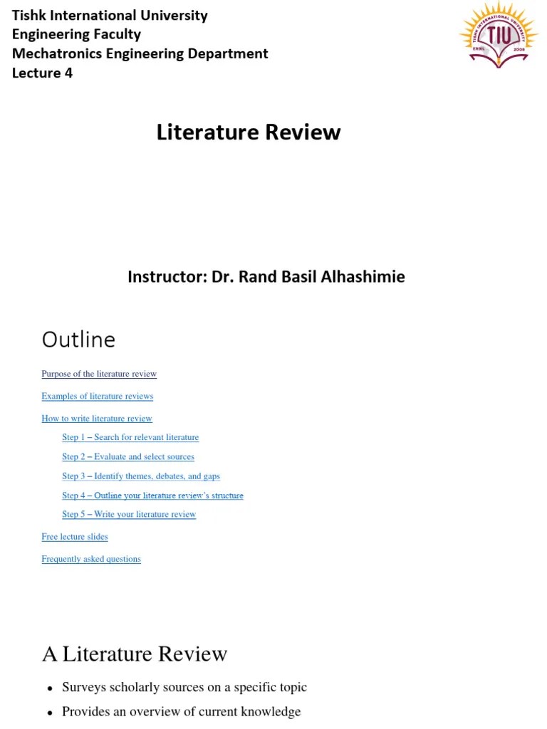 Lecture 4 Literature Review | PDF | Theory | Literature Review