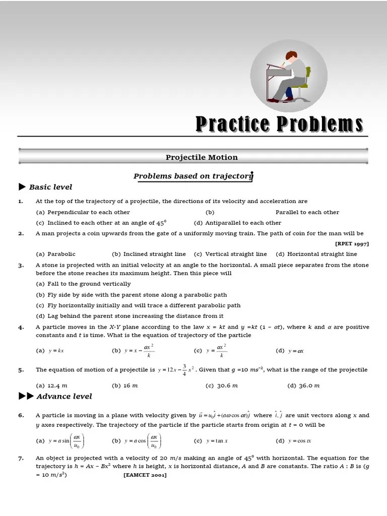 Motion In Two Dimension - Practice Problems | PDF | Rotation Around A Fixed Axis | Acceleration