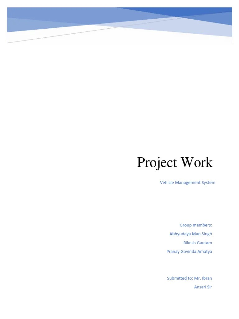 Project Work | PDF | Computer Program | Programming