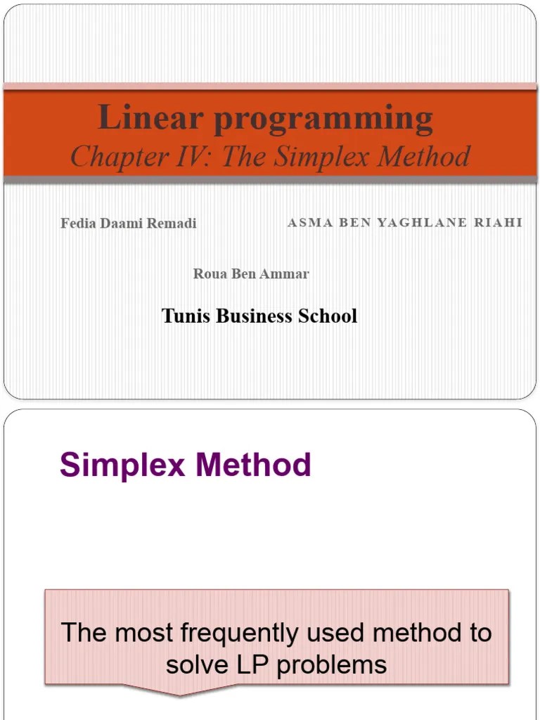 Chapter-3 (Simplex) | PDF | Mathematical Optimization | Computer ...