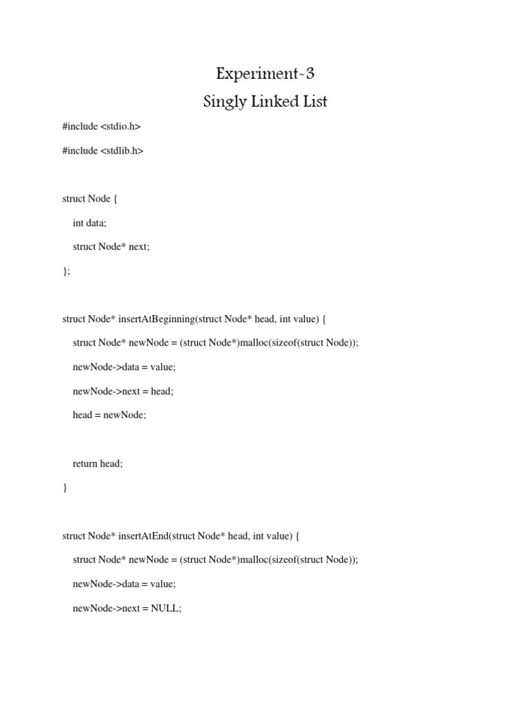 Singly Linked List | PDF | Computer Data | Data