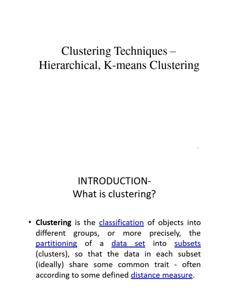 Clustering Techniques - Hierarchical, K-Means Clustering | Download ...