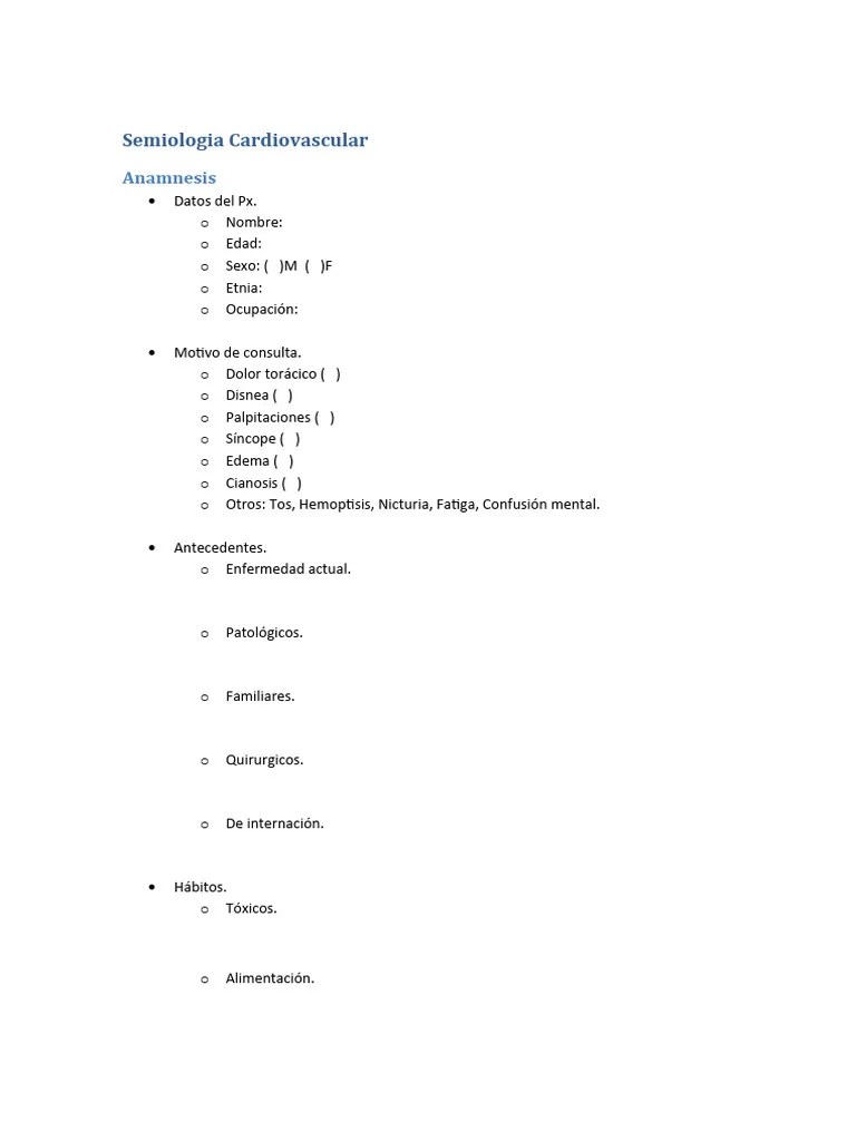 Semiologia Cardiovascular | PDF | Medicina CLINICA | Enfermedades Y Trastornos
