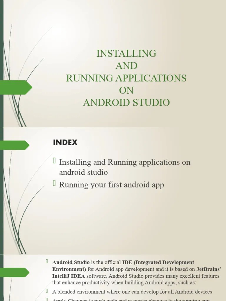 Running A Installing Android Studio | PDF | Android (Operating System ...