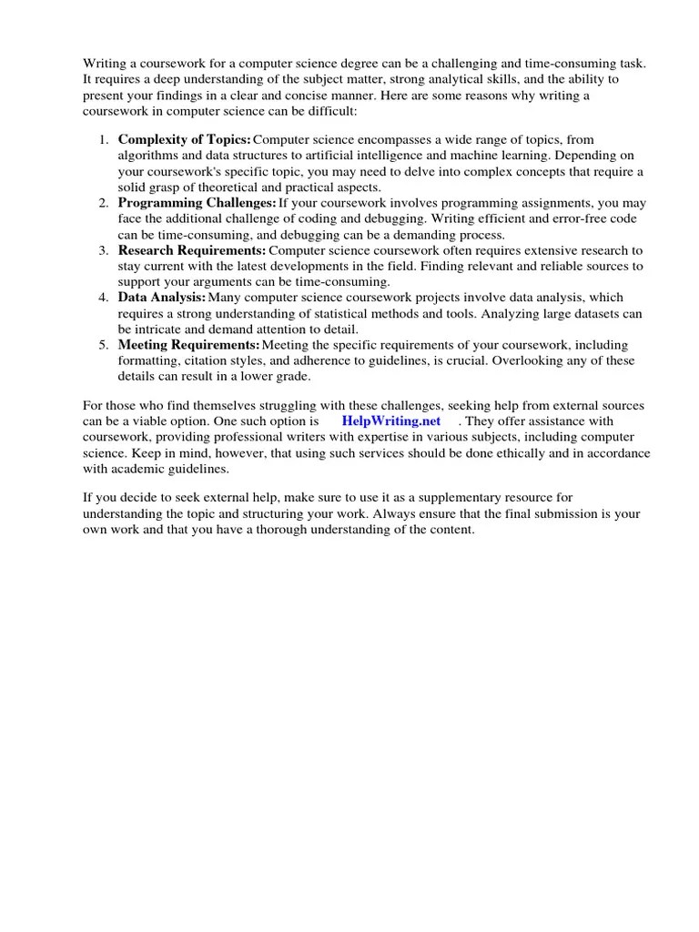 Coursework For Computer Science Degree | PDF | Computer Science | Science