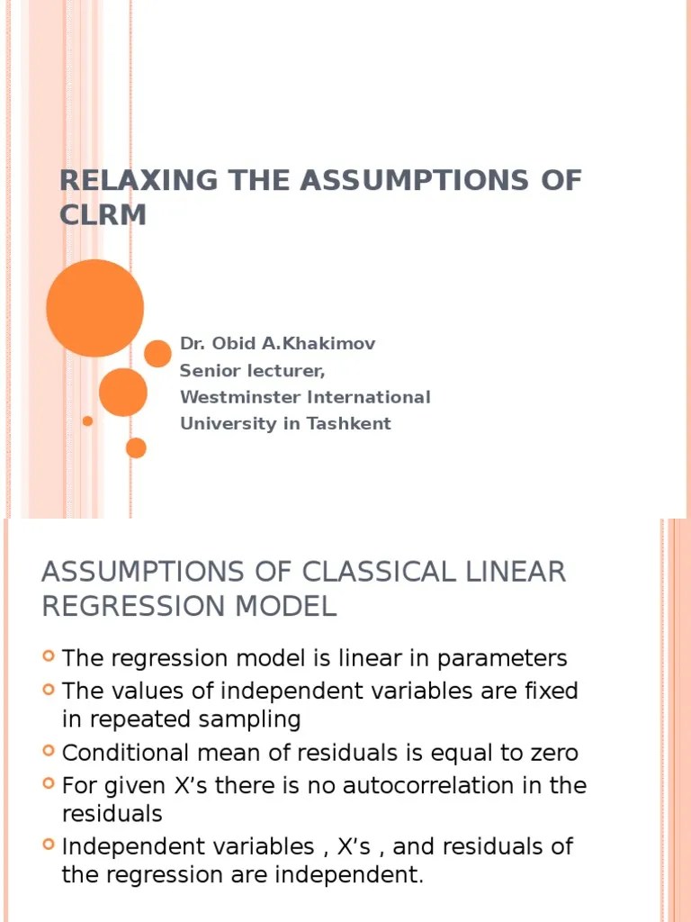 Lecture 2. Relaxing The Assumptions Of CLRM - 0 | PDF ...