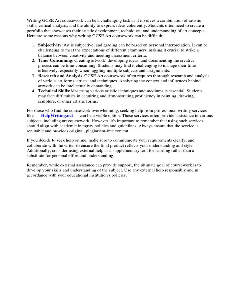 Help With Gcse Art Coursework | Download Free PDF | Drawing | Paintings