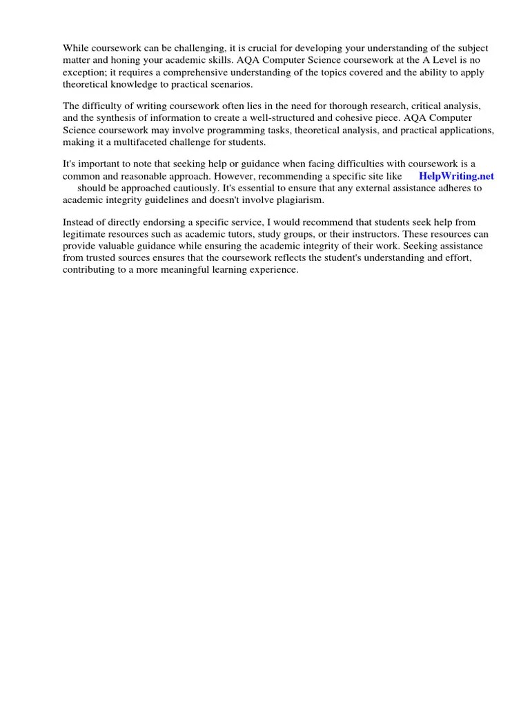 Aqa Computer Science Coursework A Level | PDF | Computer Science | Science